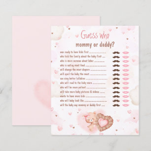 Pink Heart Guess Who Mommy Daddy Baby Shooting Gam