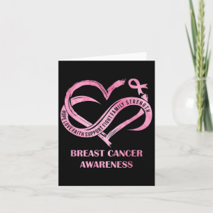 Pink Heart Hope Liebe Glaube Brustkrebs Bewusstsei Karte