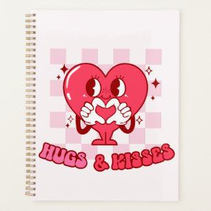 Pink Heart Hugs and Kisses Planer