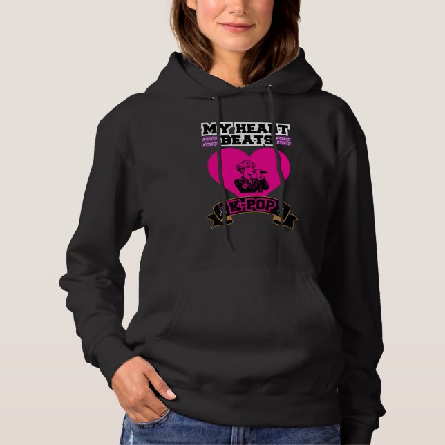 Pink Heart Idol singt KPop Music Liebe Design Hoodie (Vorderseite)