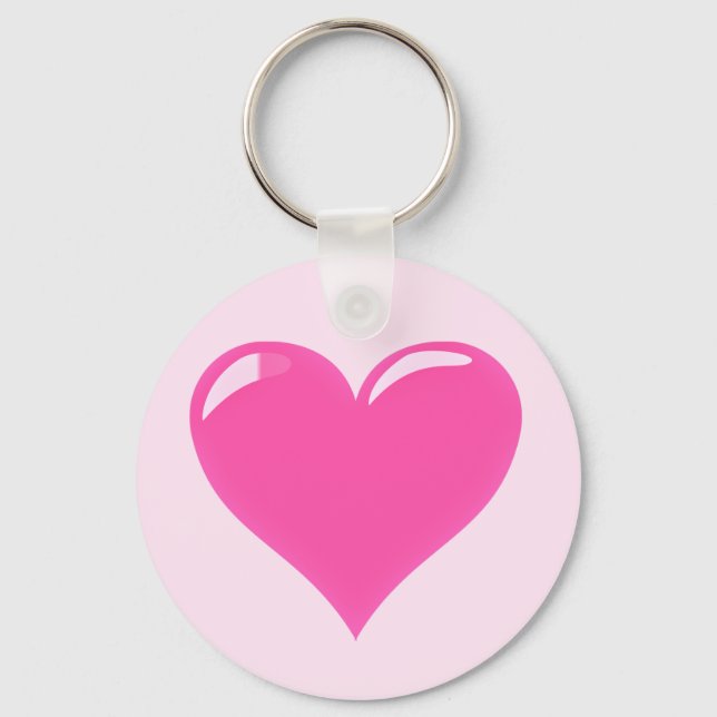 Pink Heart Keychain Liebe Schlüsselanhänger (Vorderseite)