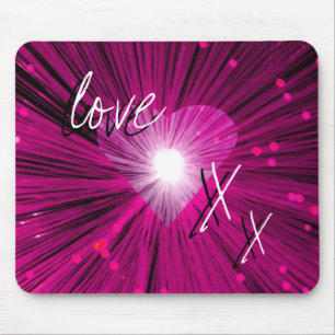 Pink Heart 'Liebe and kisses' mousepad