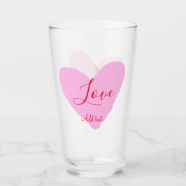 Pink heart love happy Valentine's day text red nam Glas