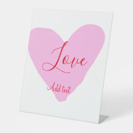 Pink heart love happy Valentine's day text red nam Sockelschild