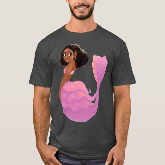 Pink Heart Meerjungfrau mit Afro T-Shirt