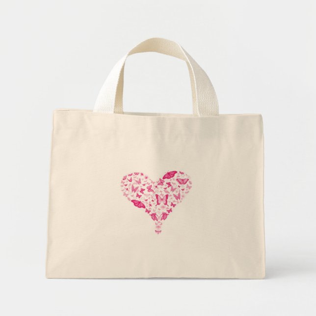 Pink Heart Mini Stoffbeutel (Vorne)