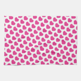 Pink Heart Modern Sweet Love Notes Fun Geschirrtuch