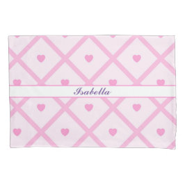 Pink Heart Moderne Karierte Sammlung Kissenbezug