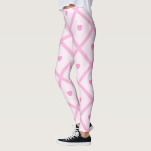 Pink Heart Moderne Karierte Sammlung Leggings