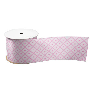 Pink Heart Moderne Karierte Sammlung Satinband