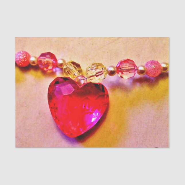 Pink Heart Necklace Seidenpapier (Vorderseite)
