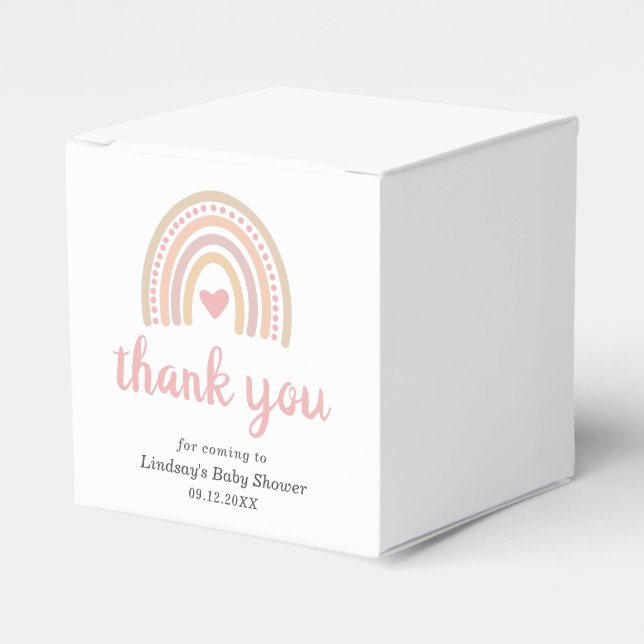 Pink Heart Niedlich Girl Boho Rainbow Baby Dusche Geschenkschachtel (Vorderseite)