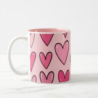 Pink Heart Overflow Tasse | Rosa