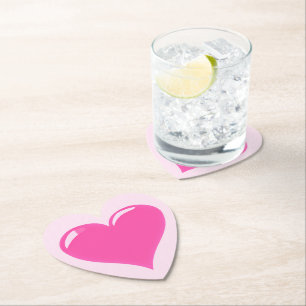 Pink Heart Paper Untersetzer