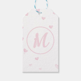 Pink Heart Pattern Girly Romantic Mit Monogramm Geschenkanhänger