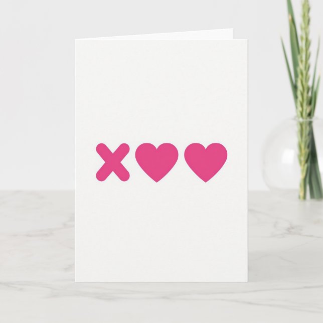 Pink Heart Pattern Love Card Karte (Vorderseite)