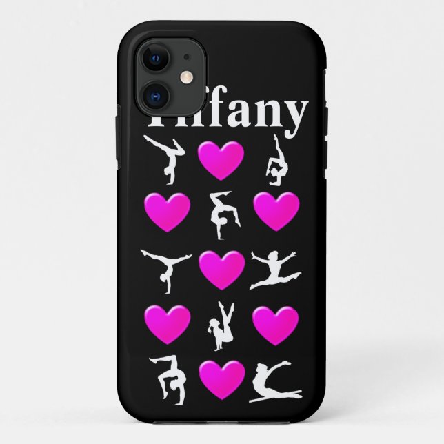 PINK HEART PERSONALISIERT GYMNAST IPHONE FALL Case-Mate iPhone HÜLLE (Rückseite)