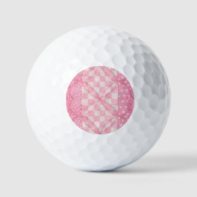 PINK HEART QUILL Golf Balls Golfball (Vorderseite)