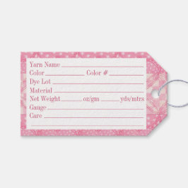PINK HEART QUILT 3.5"x2" Garnmarken Geschenkanhänger