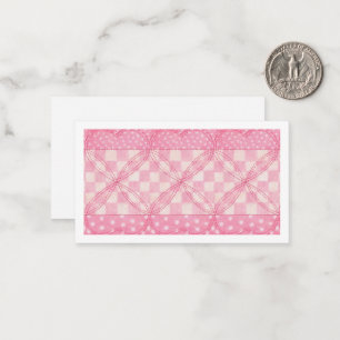 PINK HEART QUILT 3,5x2 Flachkarte II Mitteilungskarte