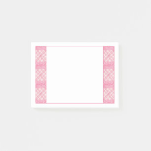 PINK HEART QUILT 4x3 Post It Notepad Post-it Klebezettel