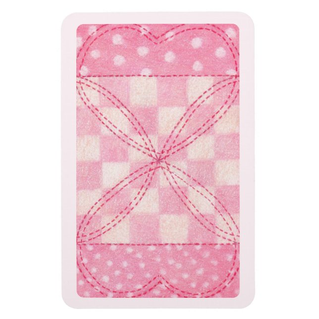 PINK HEART QUILT 4x6 Flexible Magnet / Pink (Vertikal)
