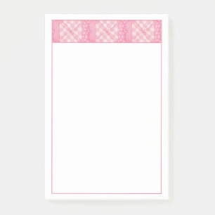 PINK HEART QUILT 4x6 Post It Notepad Post-it Klebezettel