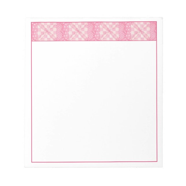 PINK HEART QUILT 5.5 "X6" Notepad Notizblock (Vorderseite)