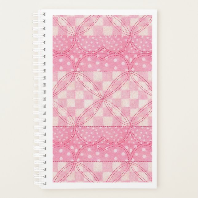PINK HEART QUILT 5.5x8.5 Planer / Kalender (Vorderseite)