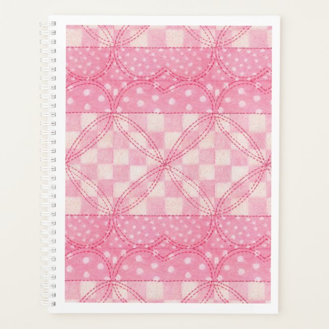 PINK HEART QUILT 8.5x11 Planer / Kalender (Vorderseite)