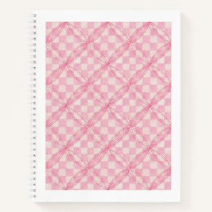 PINK HEART QUILT 8.5x11 Spiral-Notebook / weiß Notizbuch