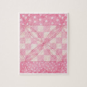 PINK HEART QUILT 8 x 10 Puzzle / Pink