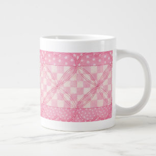 PINK HEART QUILT Big White Tasse
