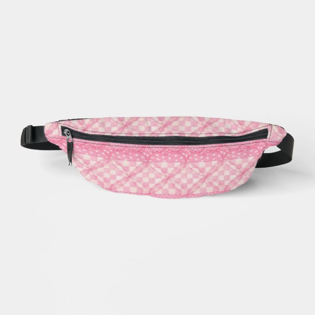 PINK HEART QUILT Fanny Pack Bauchtasche (Vorderseite)