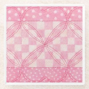 PINK HEART QUILT Glasuntersetzer
