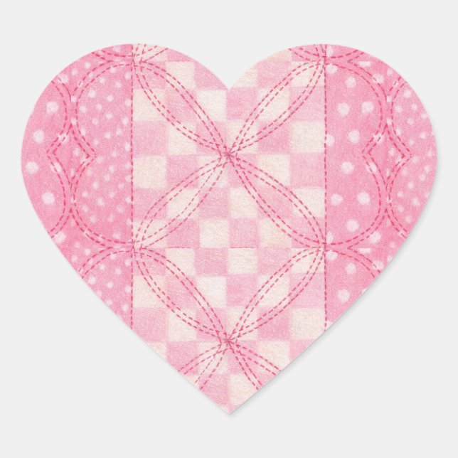 PINK HEART QUILT Heart Stickers (Vorderseite)