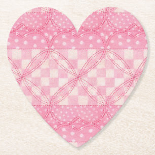 PINK HEART QUILT Heftpapier Untersetzer