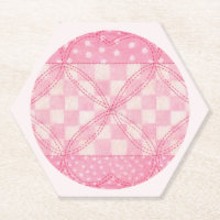 PINK HEART QUILT Hexagon Untersetzer / rosa