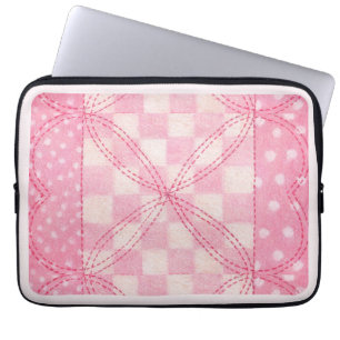 PINK HEART QUILT Laptop-Hülle / Pink Laptopschutzhülle