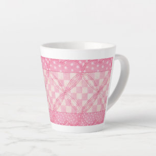 PINK HEART QUILT Latte Tasse