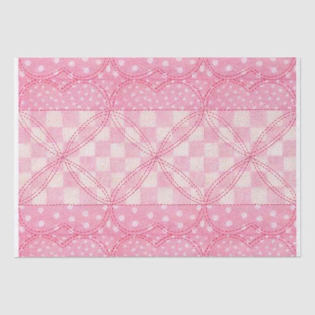 PINK HEART QUILT Tissue Seidenpapier (Vorderseite)