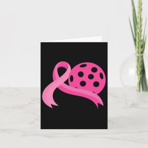 Pink Heart Ribbon Pickleball Breast Cancer Awarene Karte