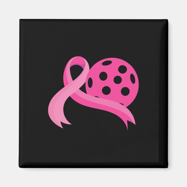 Pink Heart Ribbon Pickleball Breast Cancer Awarene Magnet (Vorne)