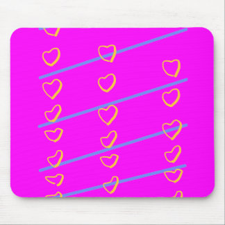 Pink Heart Scroll Mousepad