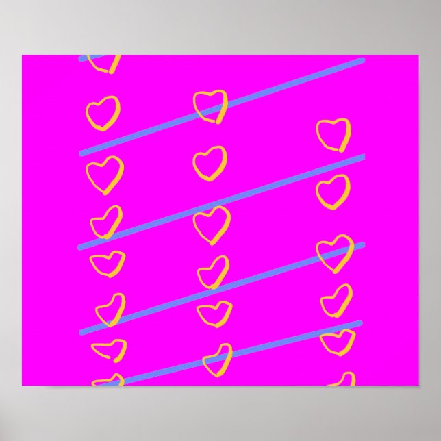 Pink Heart Scroll Poster (Vorne)