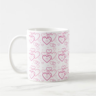 Pink Heart Shapes Pattern Kaffeetasse