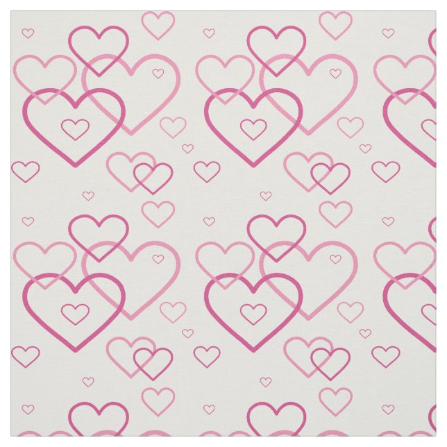 Pink Heart Shapes Pattern Stoff (Muster)