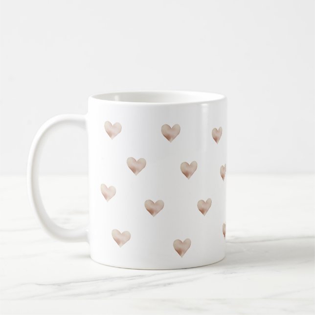 Pink Heart Simple Coffee Mug Kaffeetasse (Links)