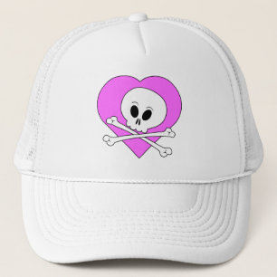 Pink Heart Skull Truckerkappe