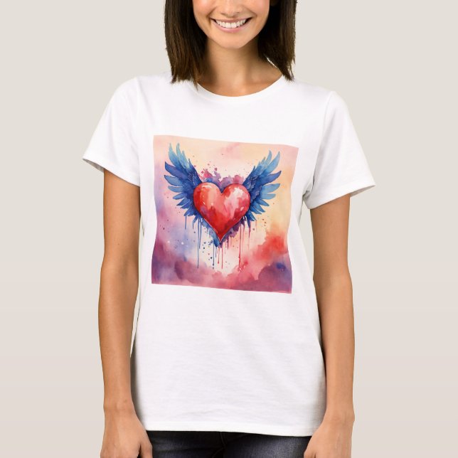 Pink Heart Sticker Design heart women T - Shirt| T-Shirt (Vorderseite)